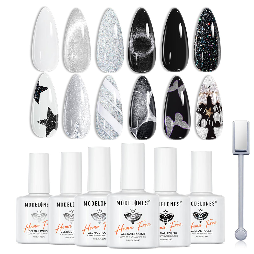 Modelones gel-polish-6-colors-collection shows versatile shades for nail art.