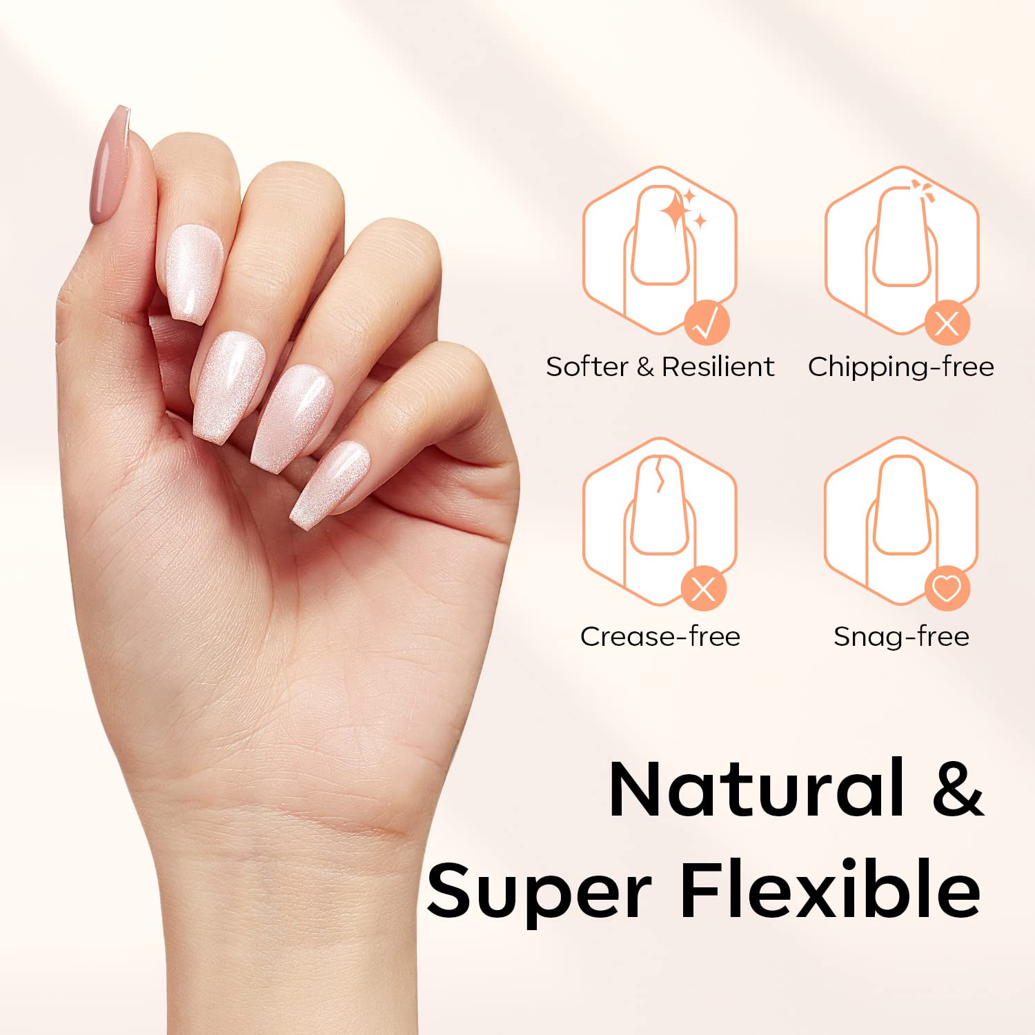Modelones half-matte nail tips feature half-matte texture for stronger adhesion.