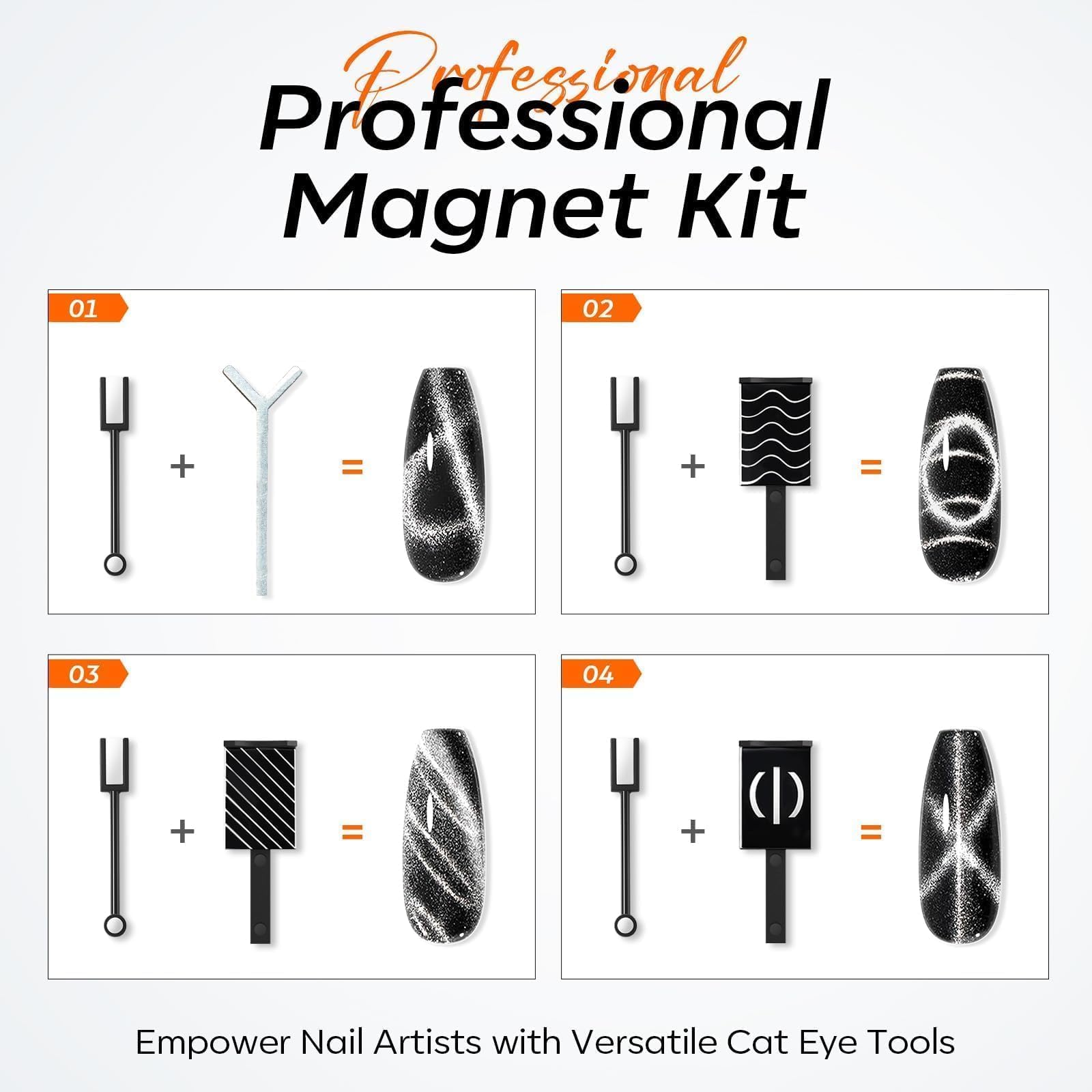 Modelones heart-pattern magnet design: supports stylish heart-shaped cat-eye effects.