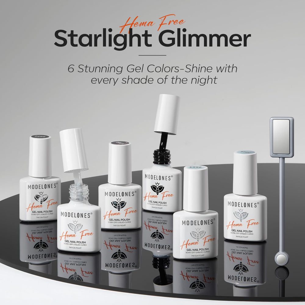 Modelones hema-free-nail-polish bottle highlights vegan safety.