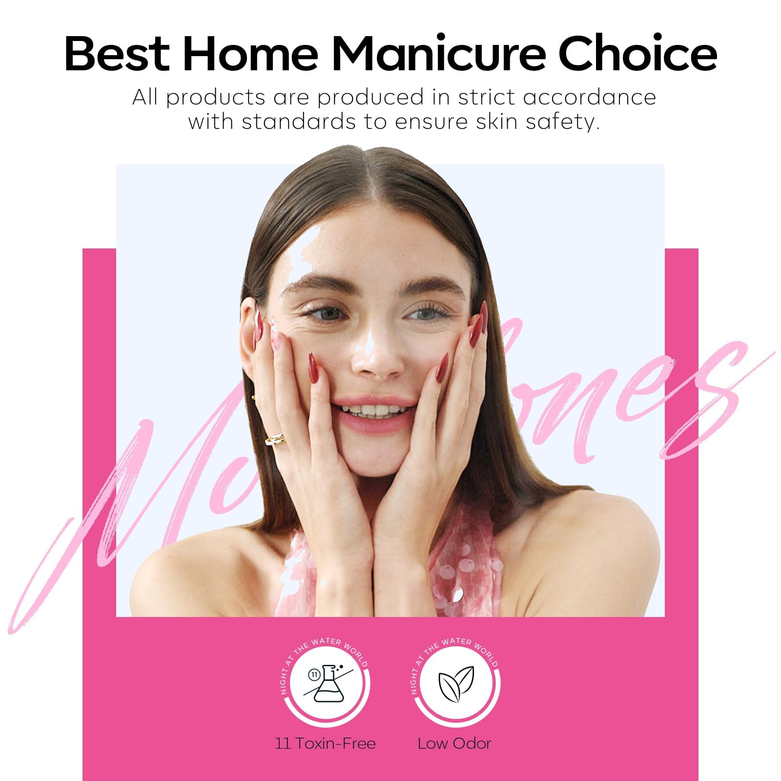 Modelones Inspire Gel technology provides long-lasting shine.