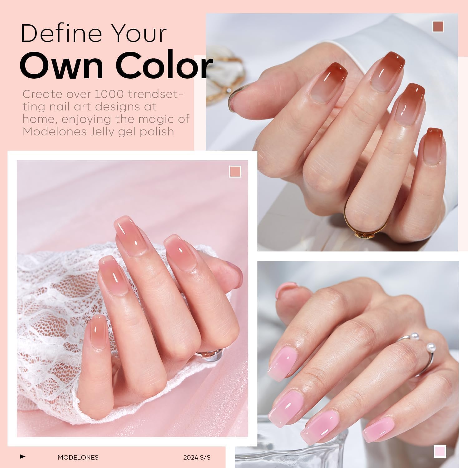 Modelones gel polish for French nails with crisp edge and shine