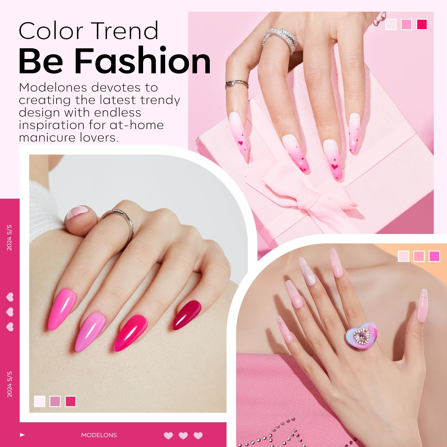 Modelones Love Struck Blush nails show salon like finish