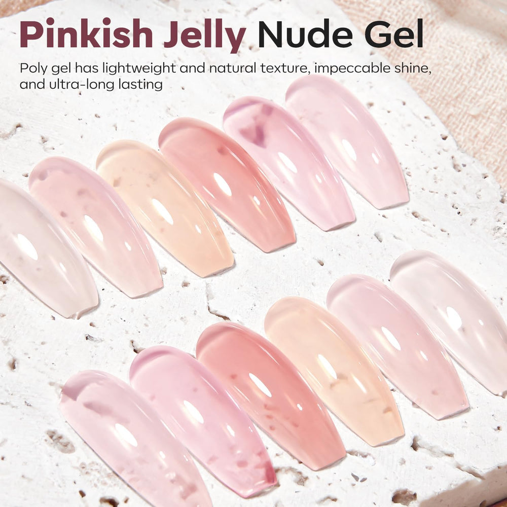 modelones milky white poly gel extension for natural-looking nails