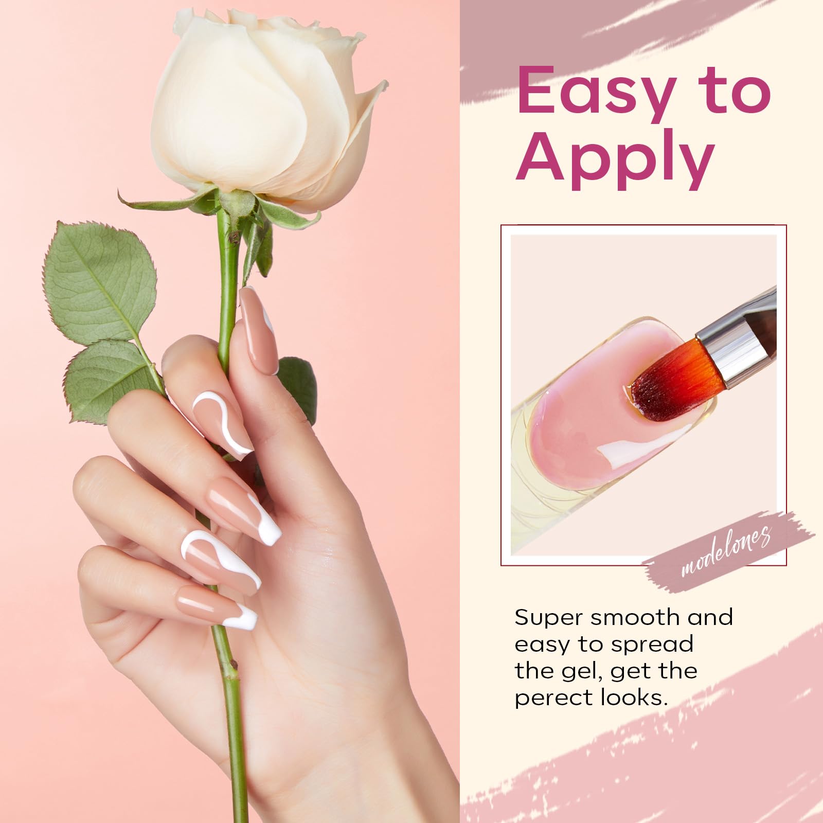 Modelones nail art french manicure kit in action showing precise tip design