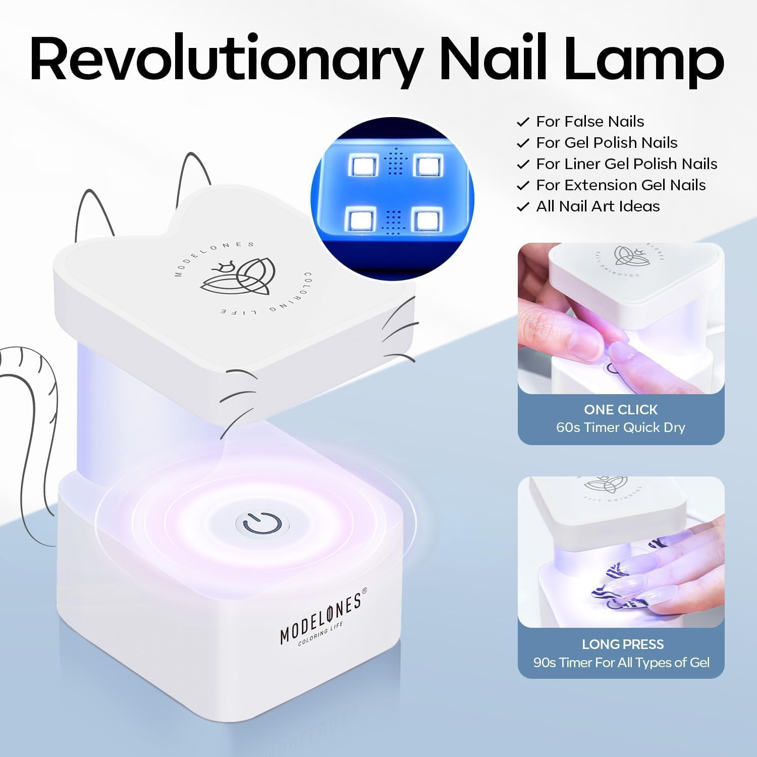 Modelones nail dehydrator helps prep nails for better adhesion