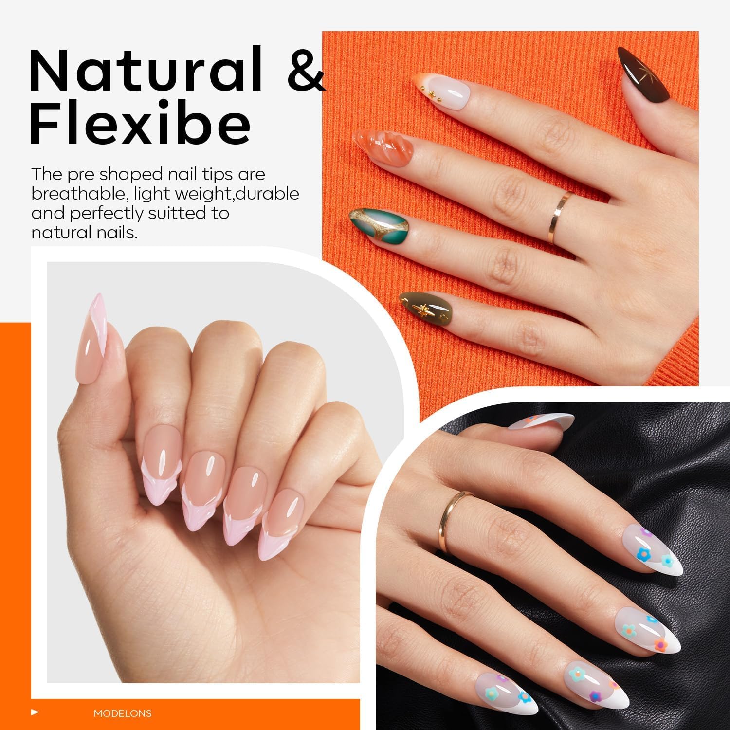 Modelones nail tips clipper for clean almond shaping