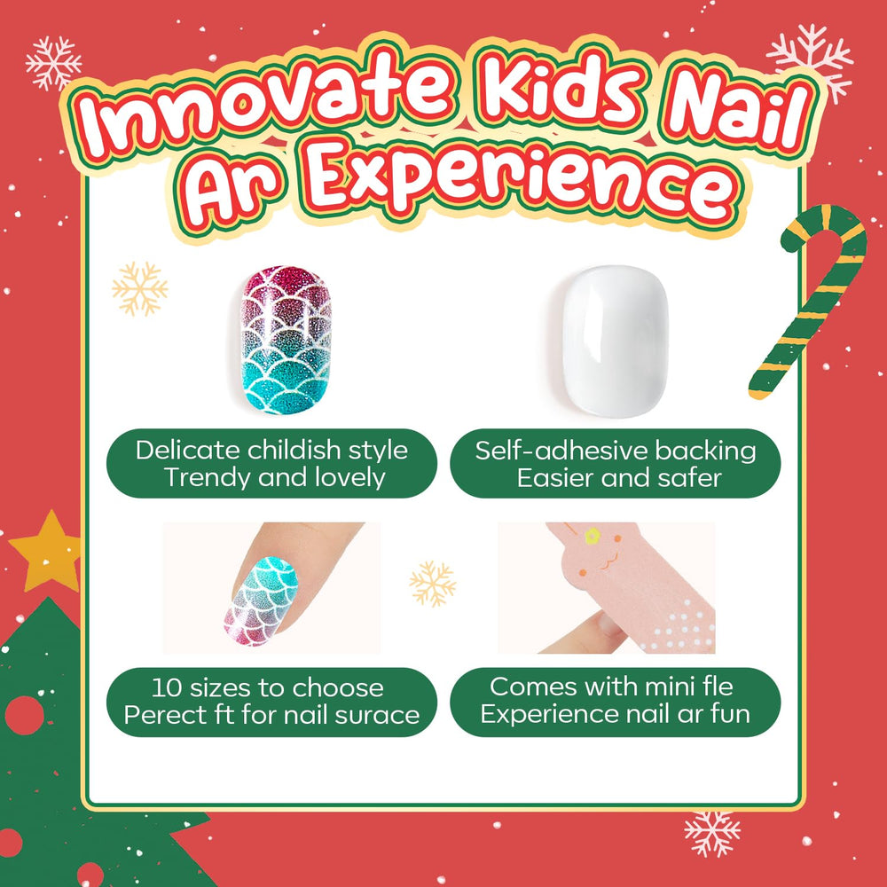 Modelones kid-friendly nails being applied on small fingers