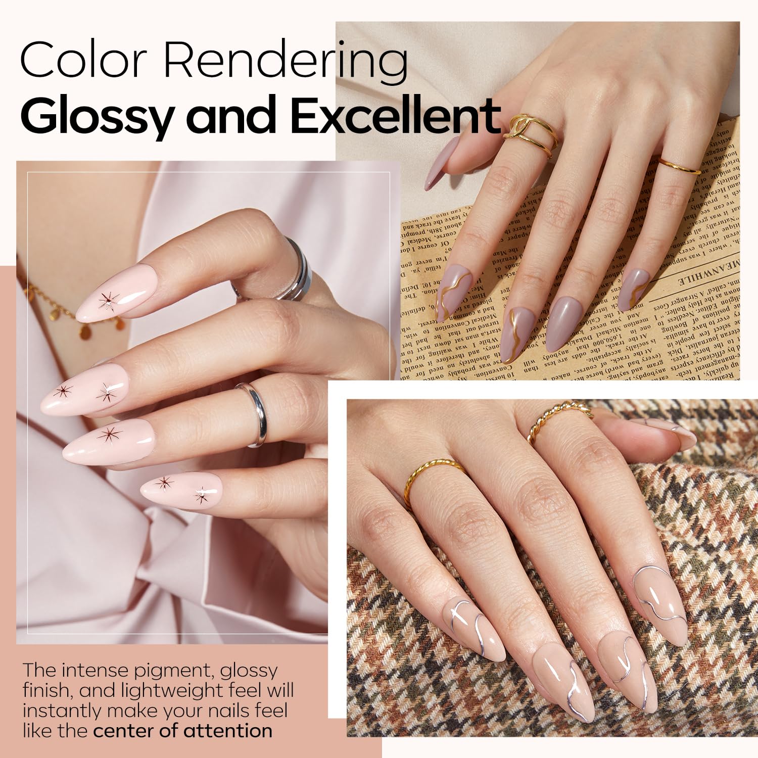Modelones nude dip powder kit nude shade for natural-looking nails.
