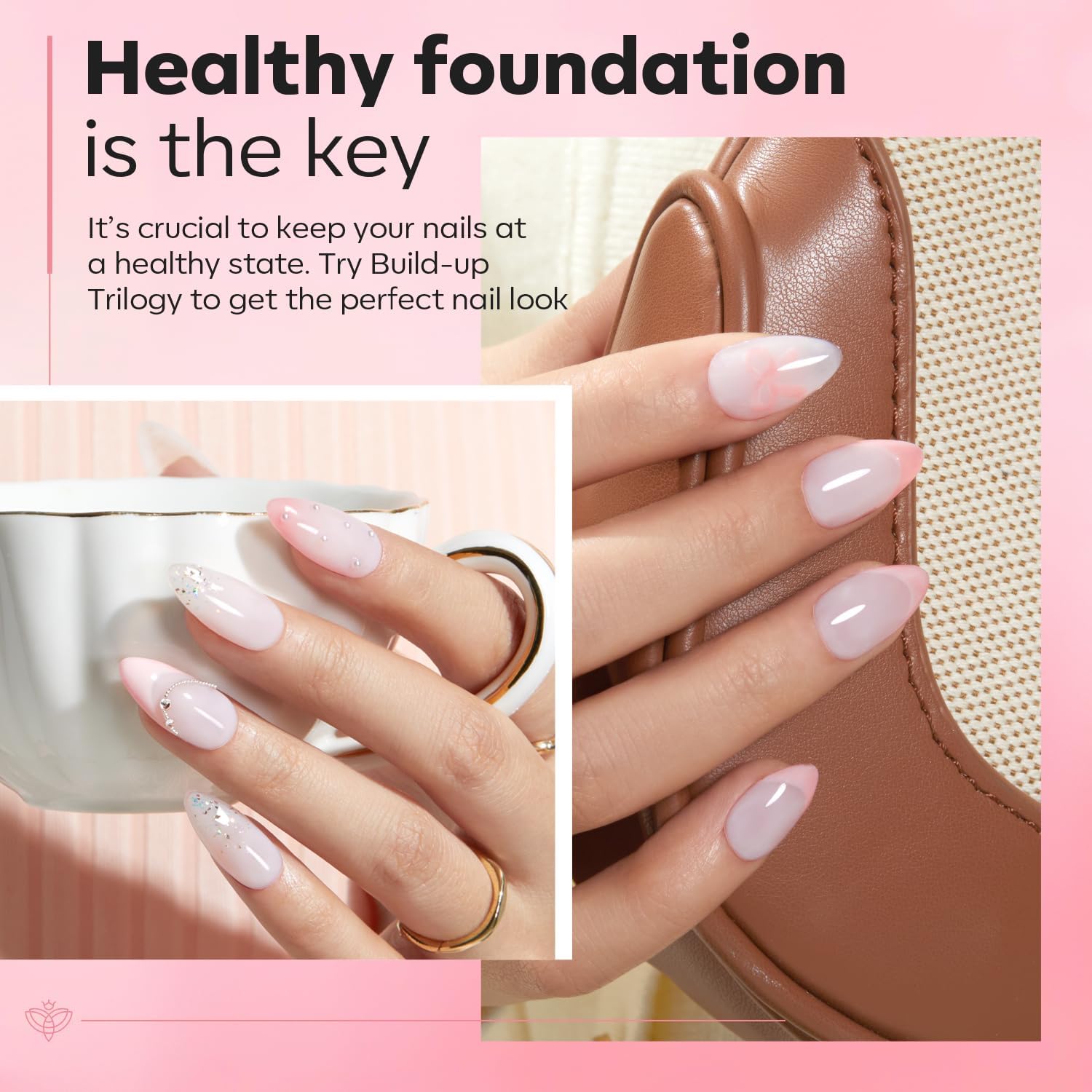 Modelones peel-off-free bubbles-free nails showing smooth finish.