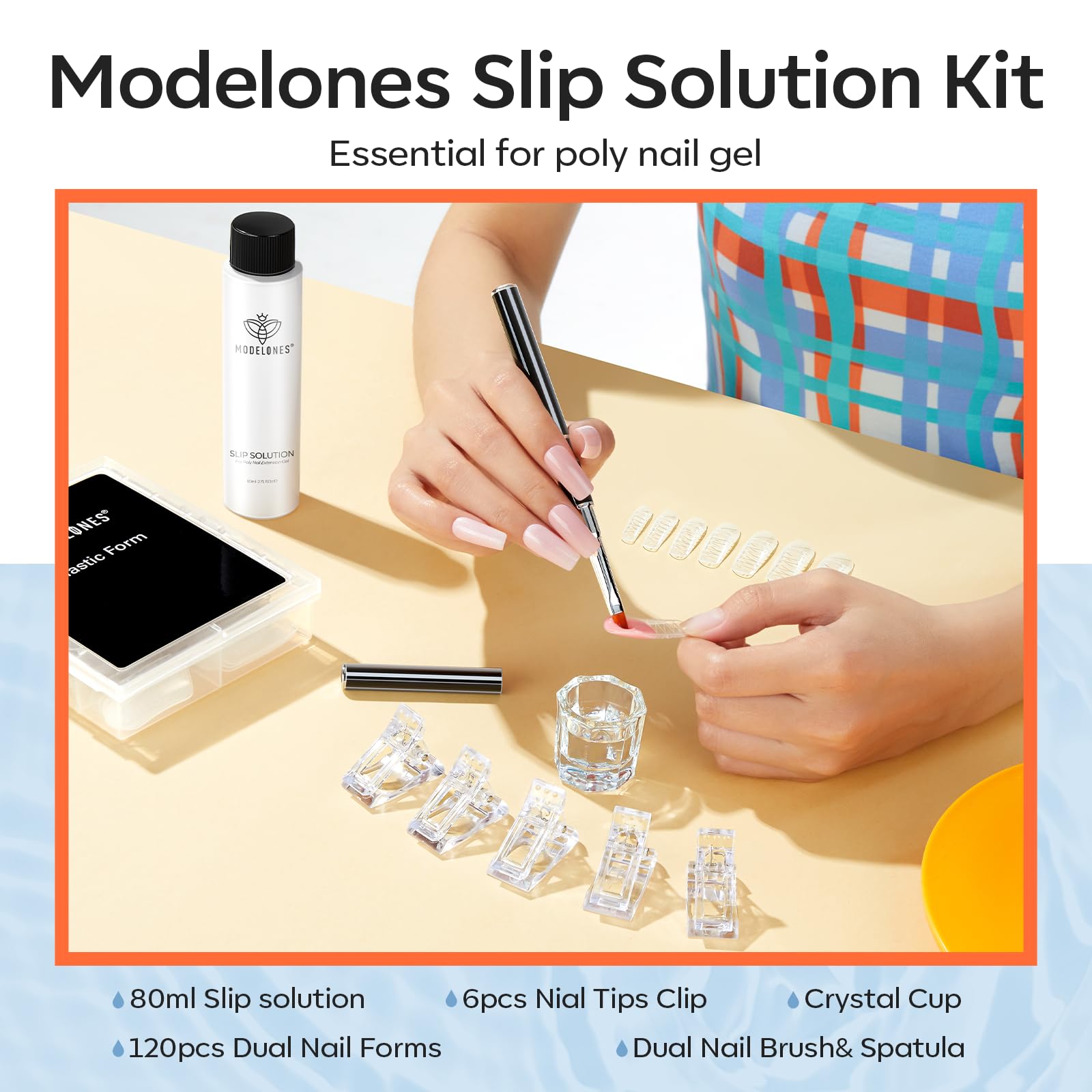 Modelones poly gel dual nail forms 120pcs laid out for perfect sizing