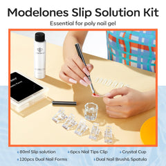 Modelones poly gel dual nail forms 120pcs laid out for perfect sizing