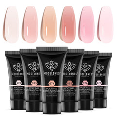 modelones poly gel set six jelly colors tubes for at-home manicure versatility