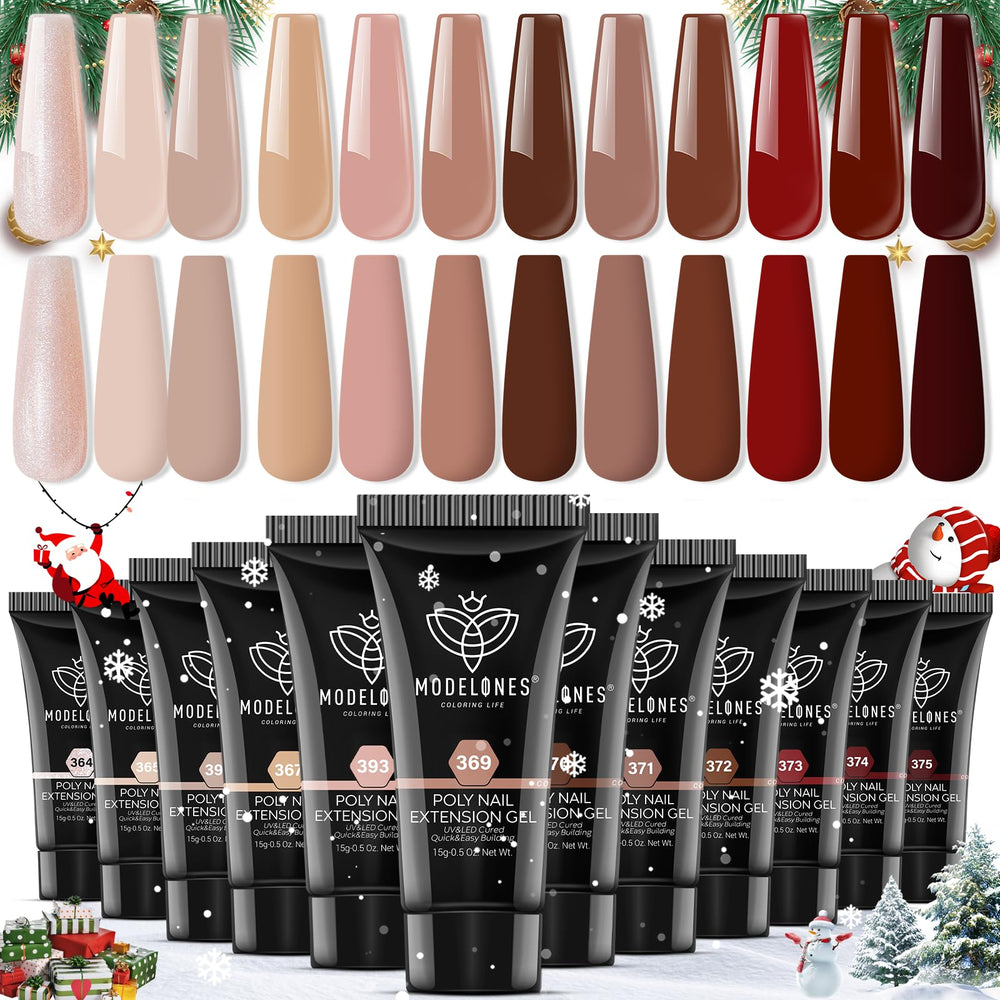 modelones poly nail extension gel 12 colors palette enables versatile at-home manicures