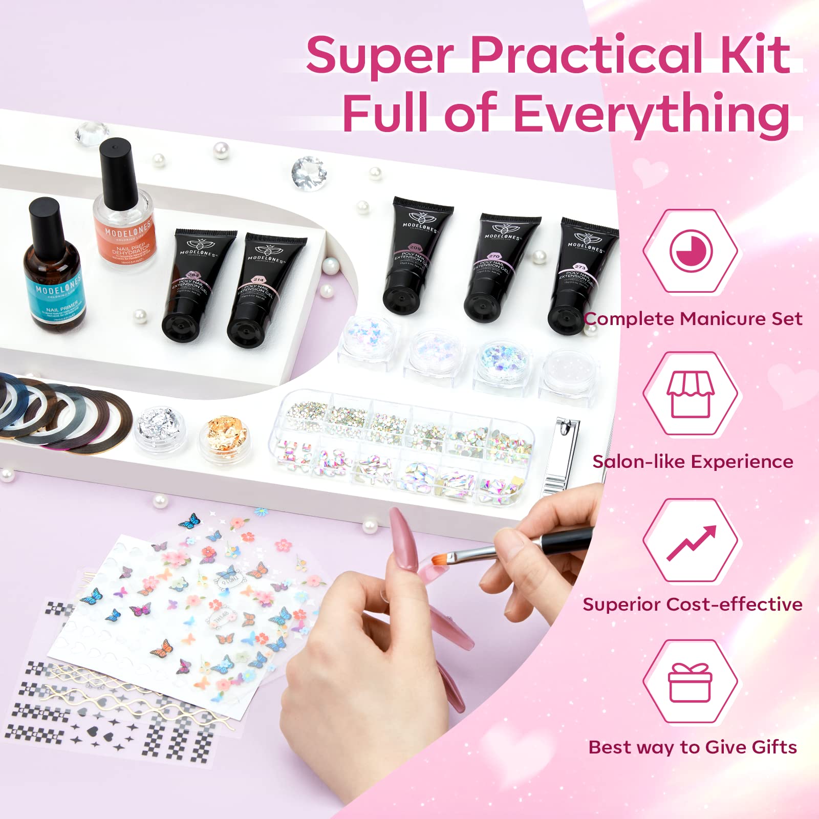 Modelones base and top coats provide smooth finishes and longer wear.