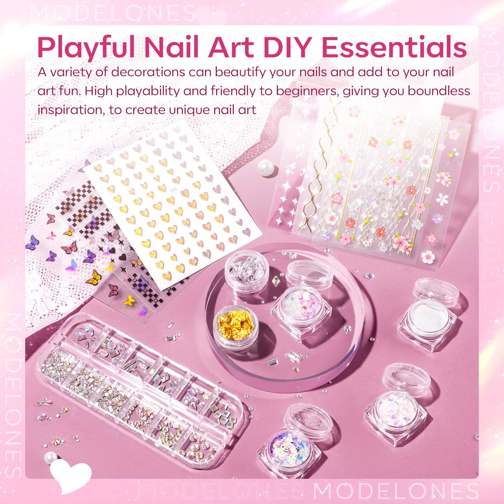 Modelones decorative tapes and stickers unlock versatile nail art.
