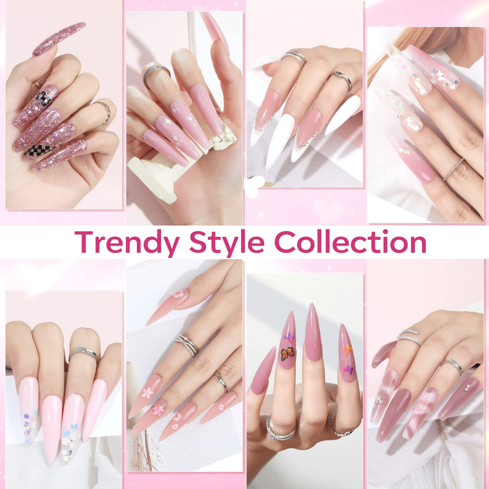 Modelones glitters and sequins add texture and sparkle to nails.
