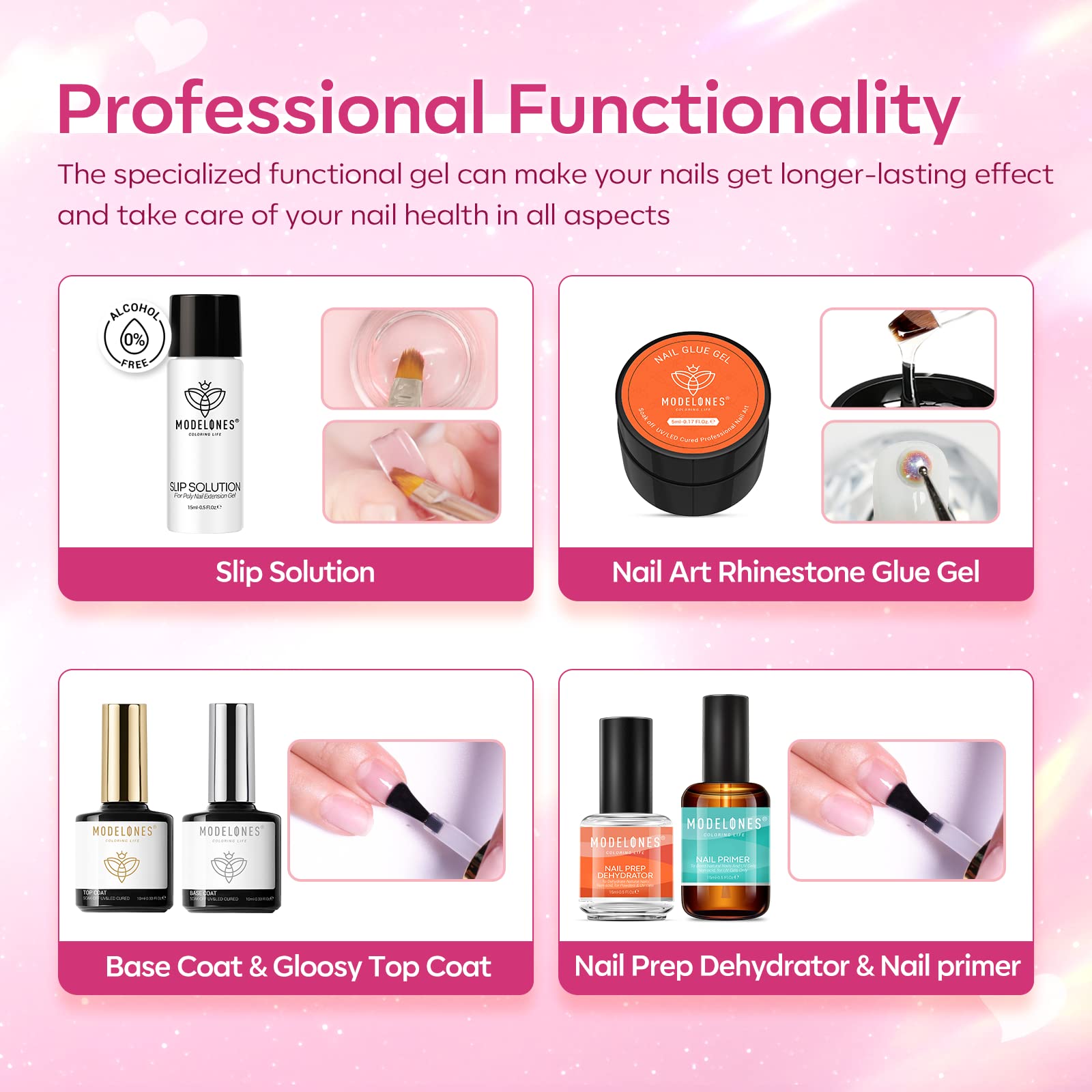Modelones slip solution helps smooth gel application.