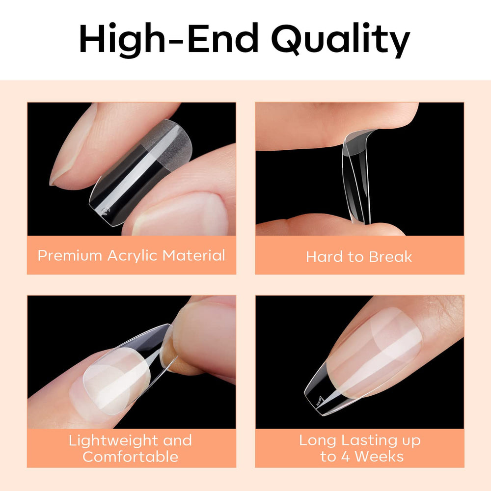 Modelones press-on nail tips enable quick extensions for confident nail art designs.