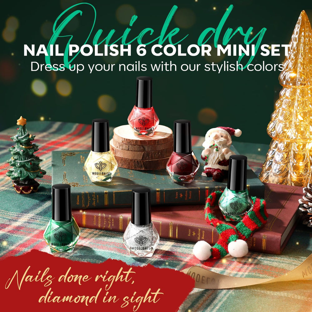 Modelones esmalte Navidad brillo: destellos brillantes para un acabado glamoroso.