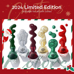 Modelones esmalte Navidad dorado: efecto metálico para uñas destacadas.