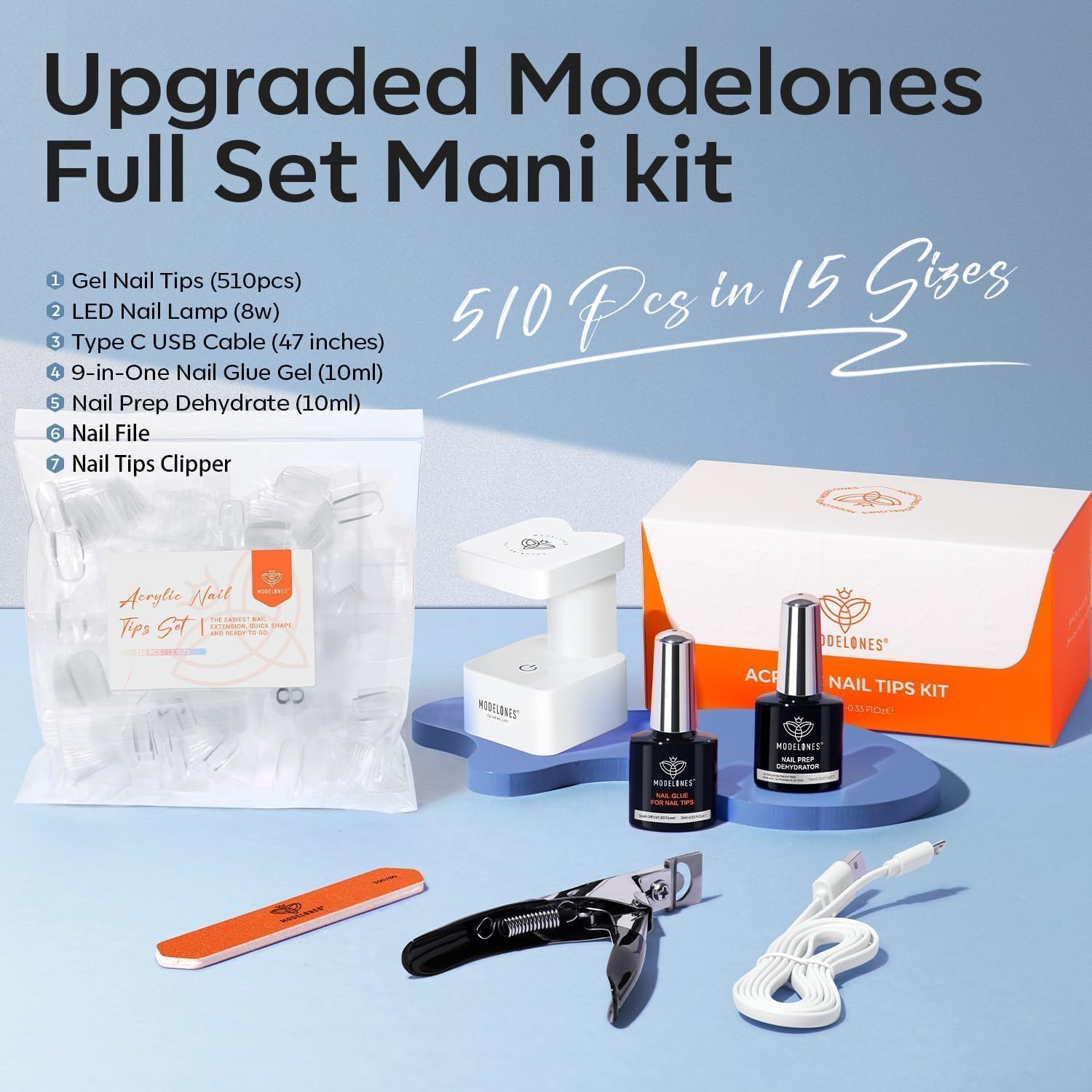 Modelones short square extensions for natural looking at home nails