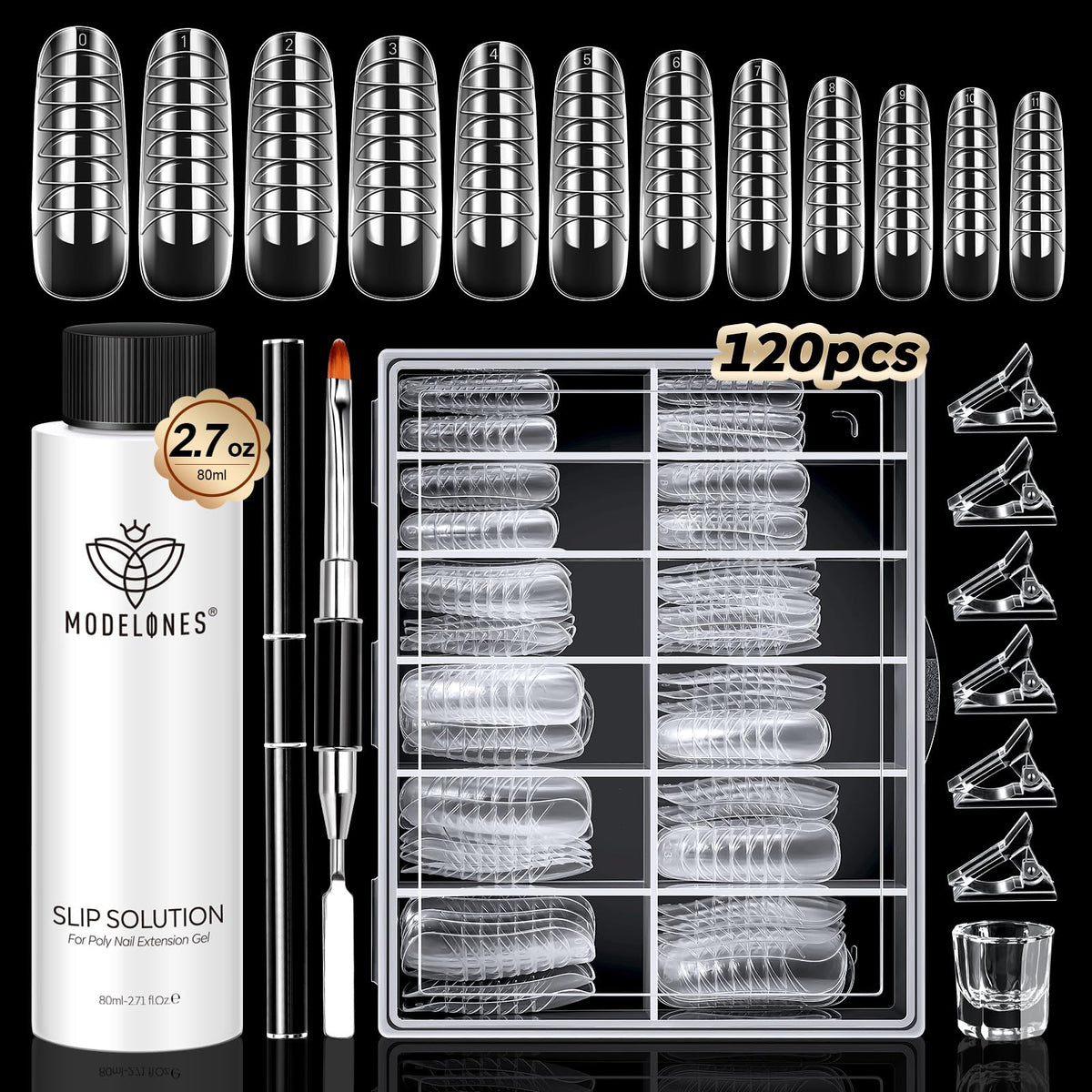 Modelones slip solution bottle close-up anti-stick action for smooth poly gel
