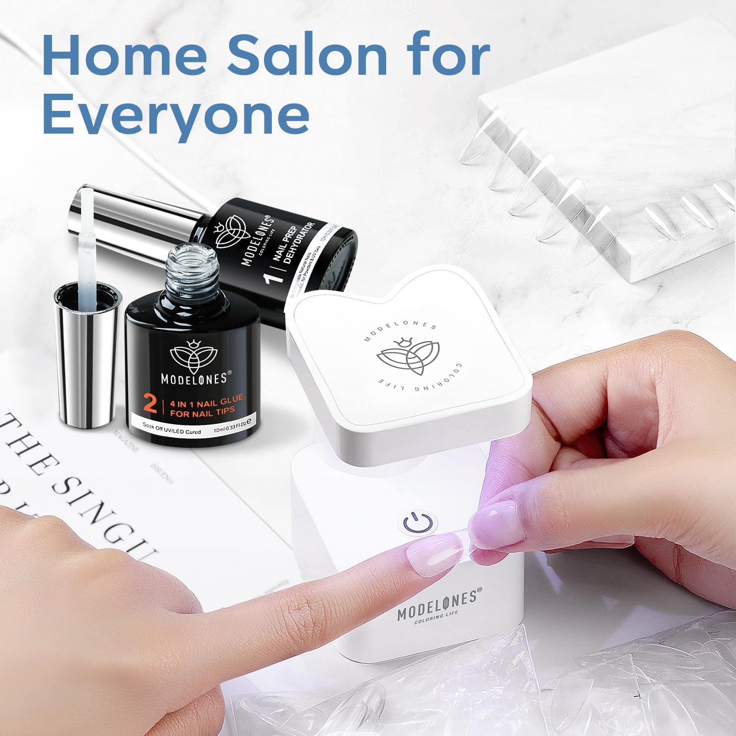 Modelones square 500pcs tips for smooth extensions and adhesion