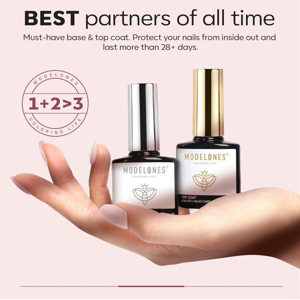 Modelones top coat preventing chips and ensuring glossy finish.