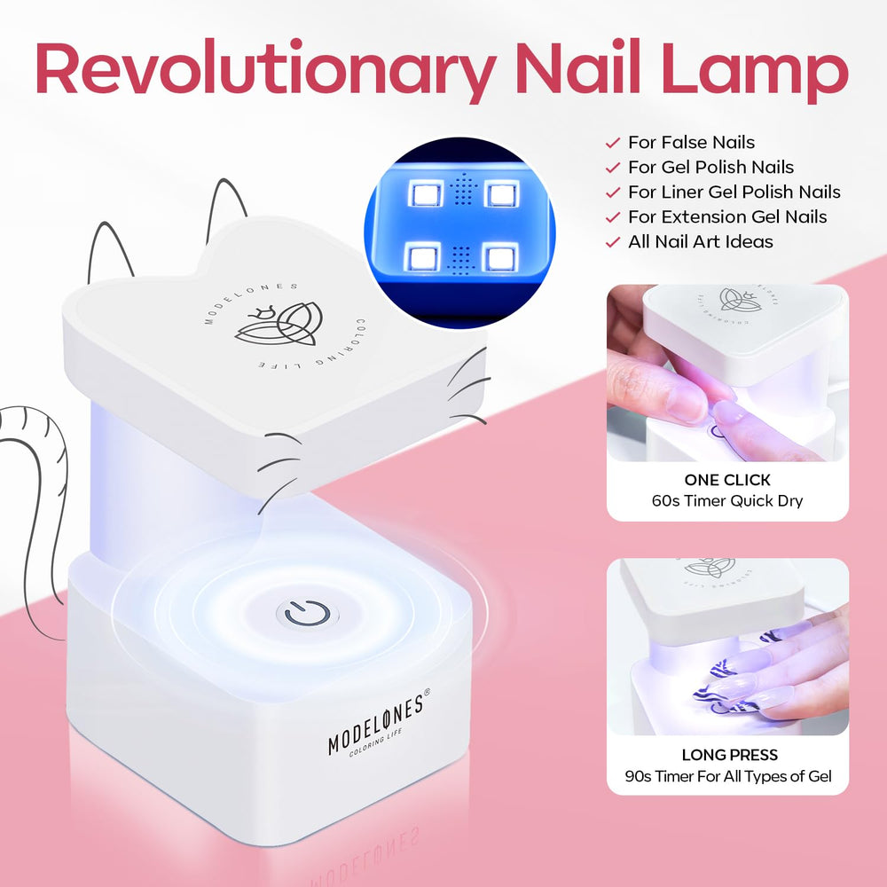 Modelones ultra-portable lamp with 60s and 90s curing modes