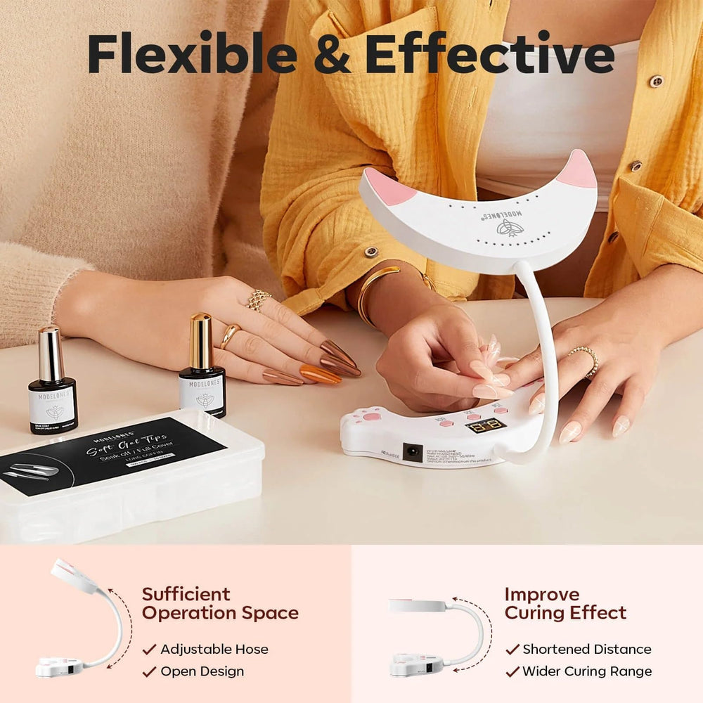modelones UV LED Nail Lamp offers 360-degree rotation for flexible placement.