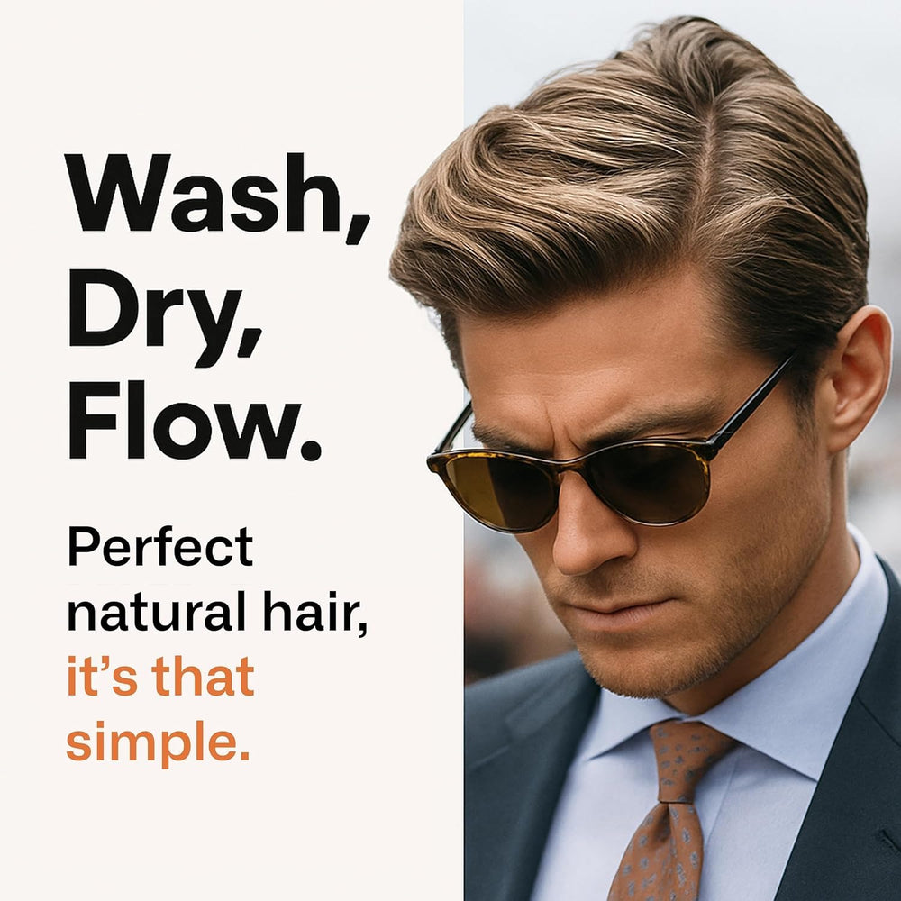 Modern Mammals Magic Mud hair texture after wash revealing natural volume.
