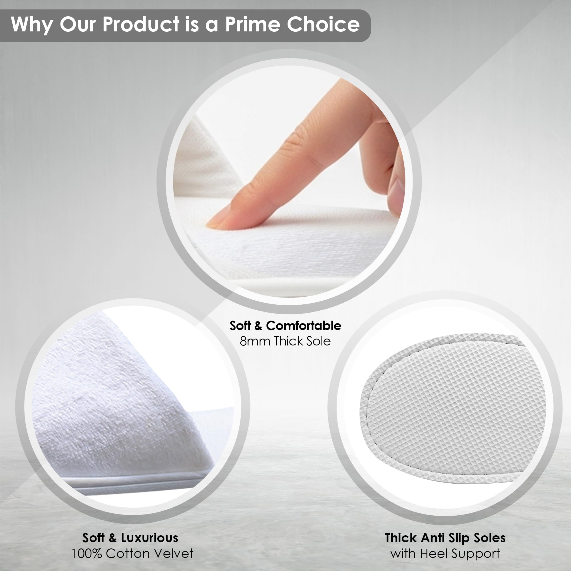 Modlux spa slippers EVA non-skid soles promote safe, slip-free steps.