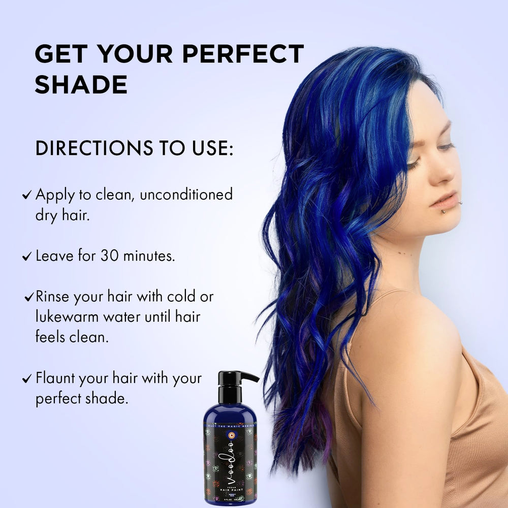 MOEHAIR suitable for all hair types delivering vibrant blue shine.