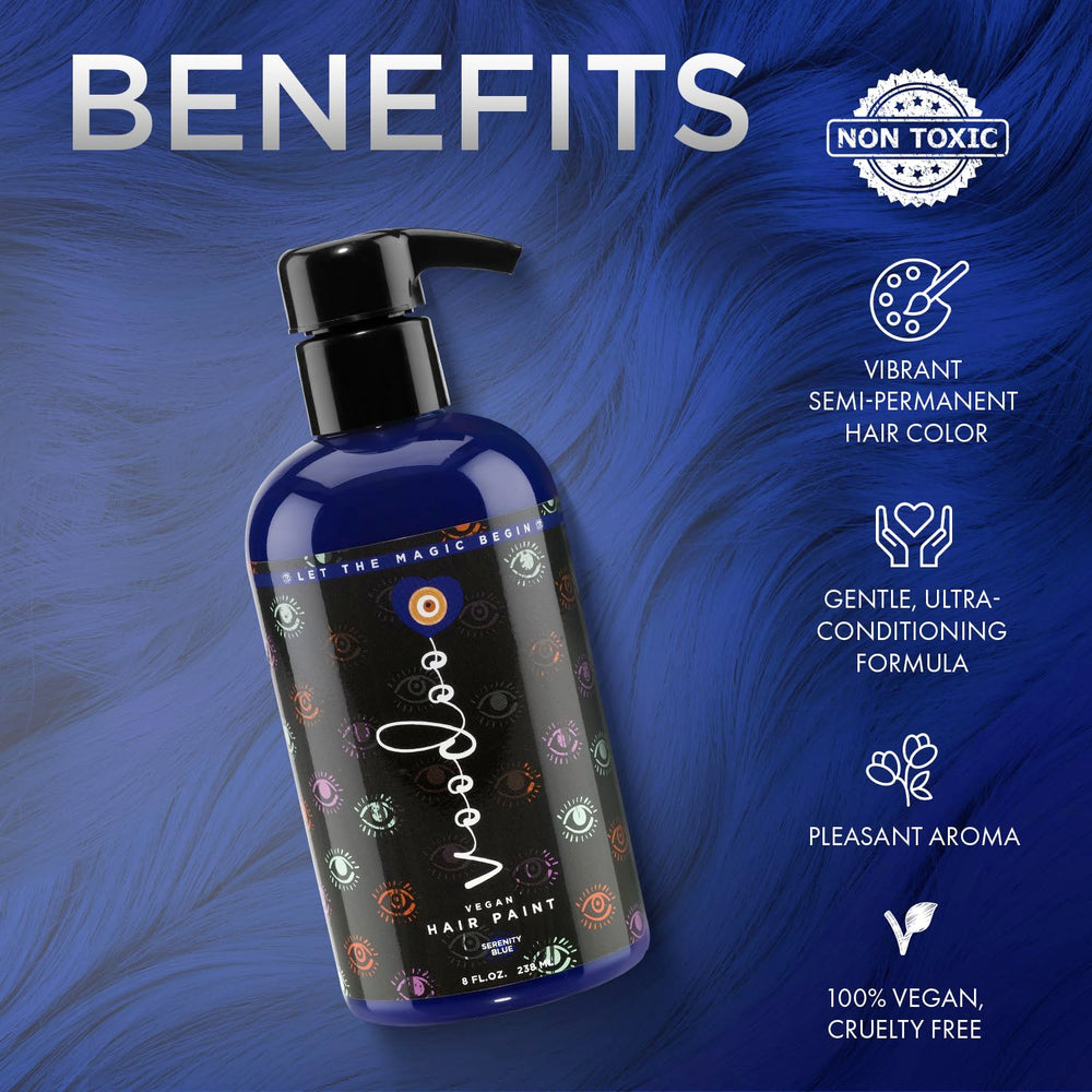MOEHAIR intermixable blue shades blending with others to create custom tones.