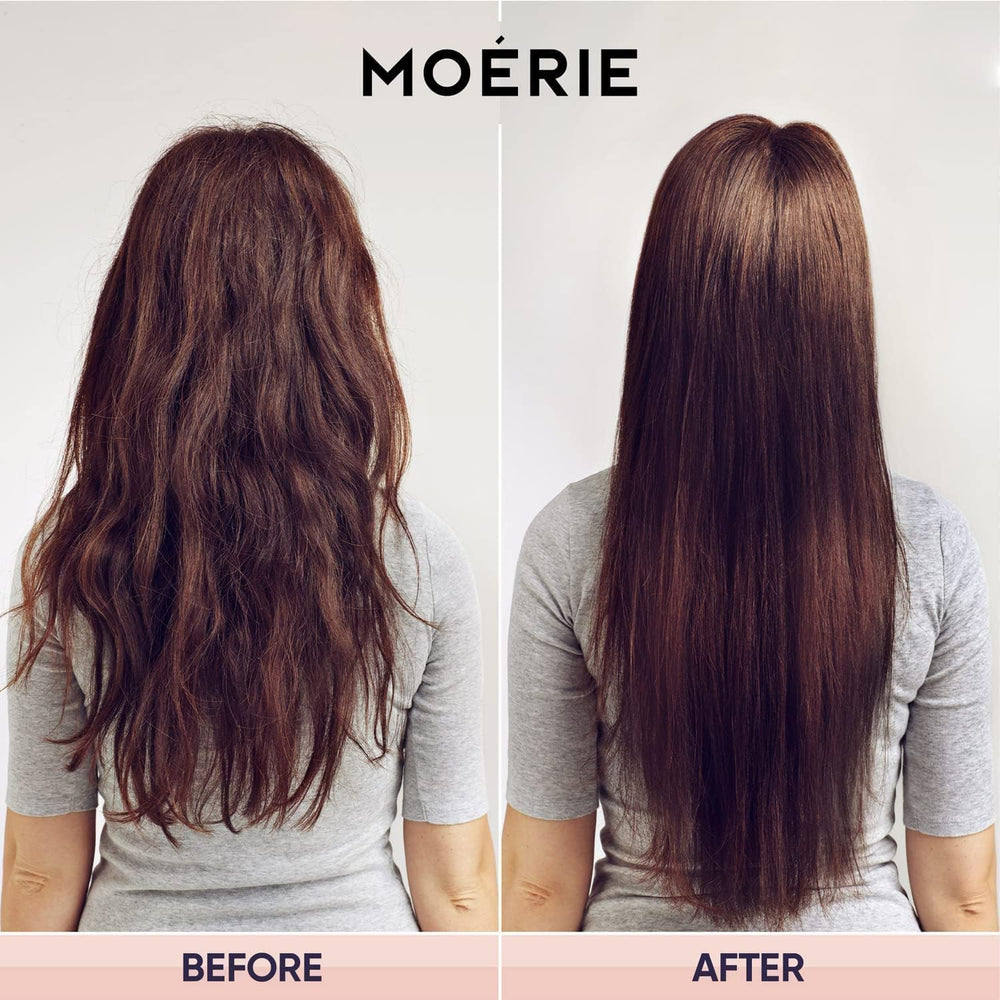 Moerie hair growth mask close-up reveals premium nourishing cream texture.