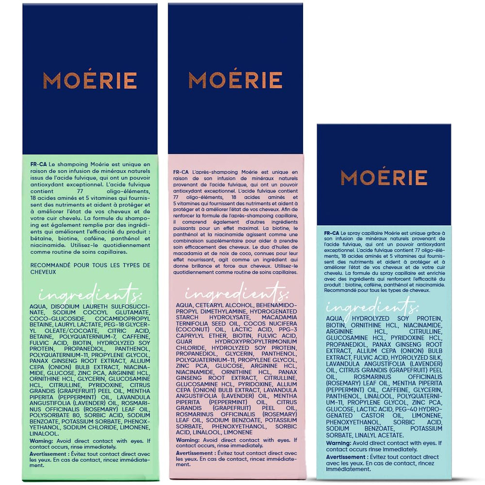 Moerie Ingredient collection featuring fulvic minerals and nutrients