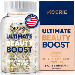 Moerie Ultimate Hair Boost bottle with clean label for daily hair nourishment.