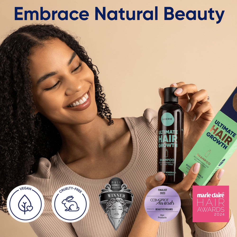 Moerie Ultimate Hair Growth Shampoo foam lather ready for cleansing and nourishing