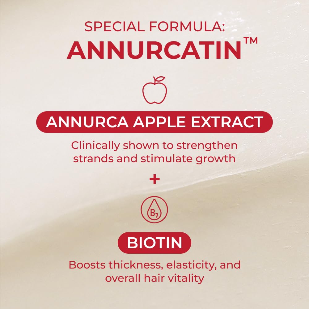 MOEV Annurcatin apple-extract image emphasizes Annurca apple benefits for scalp vitality.