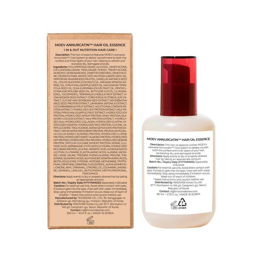 MOEV Annurcatin Hair Oil Essence daily use for smoother frizz-free hair