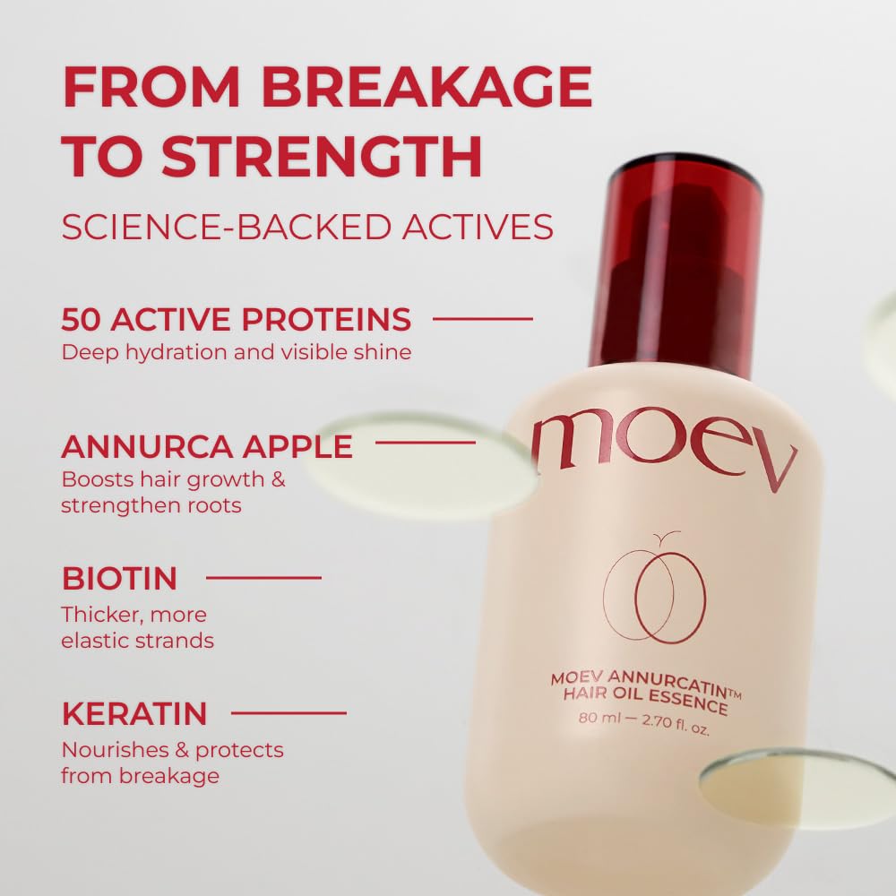 MOEV Annurcatin Hair Oil Essence blends nine plant oils for nourishment