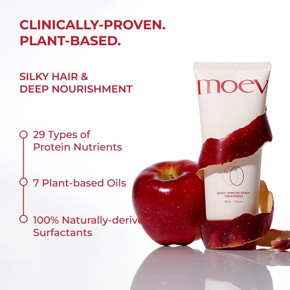 MOEV Annurcatin ingredients-graphic emphasizes protein-rich blend for healthier hair.