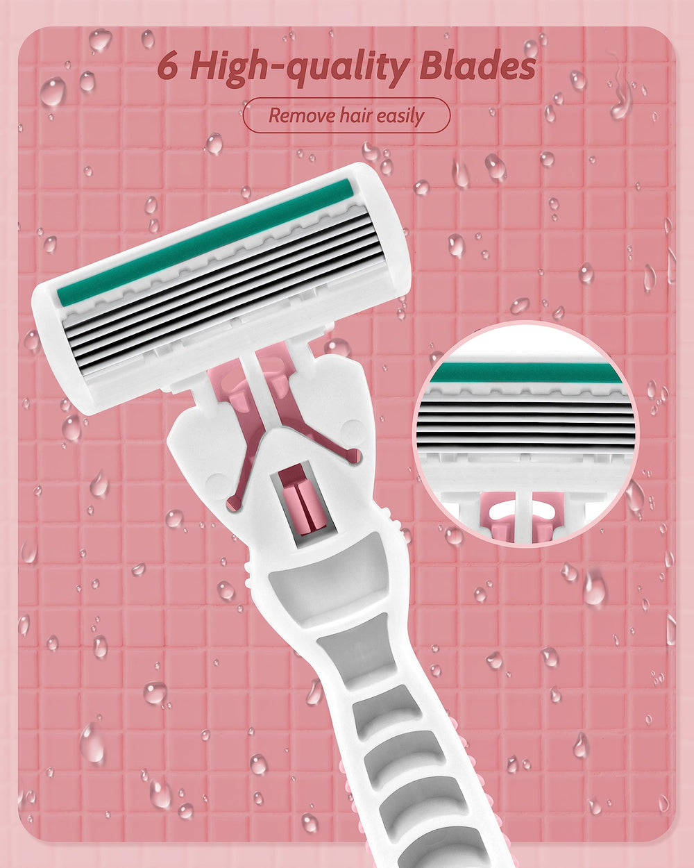 MoHern razor gel lubrication strip close-up highlighting effortless glide