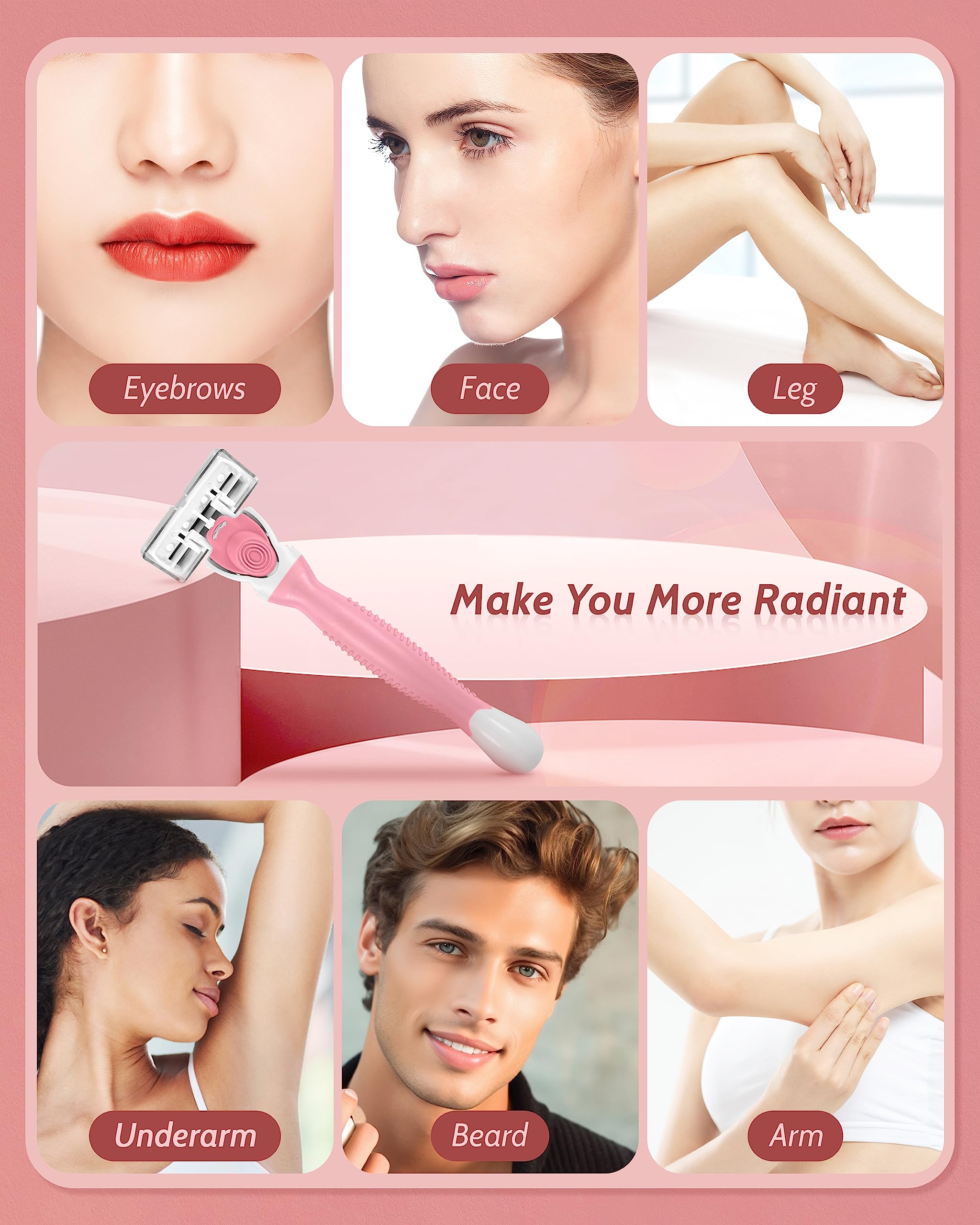 MoHern non-slip ergonomic handle provides secure grip during shaving