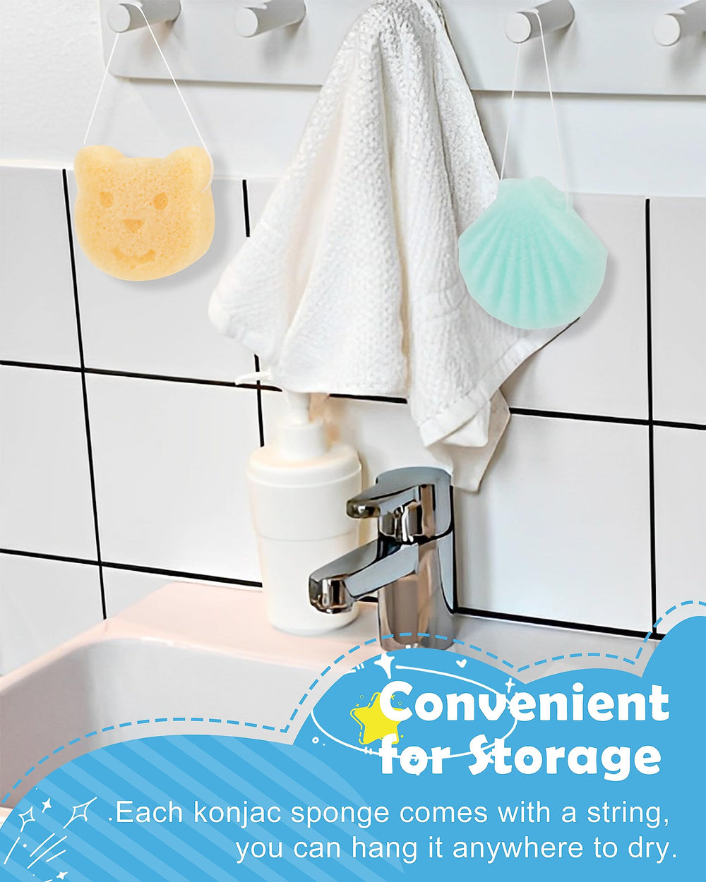 MoHern Konjac, esponja oso, colorida y suave para el baño diario