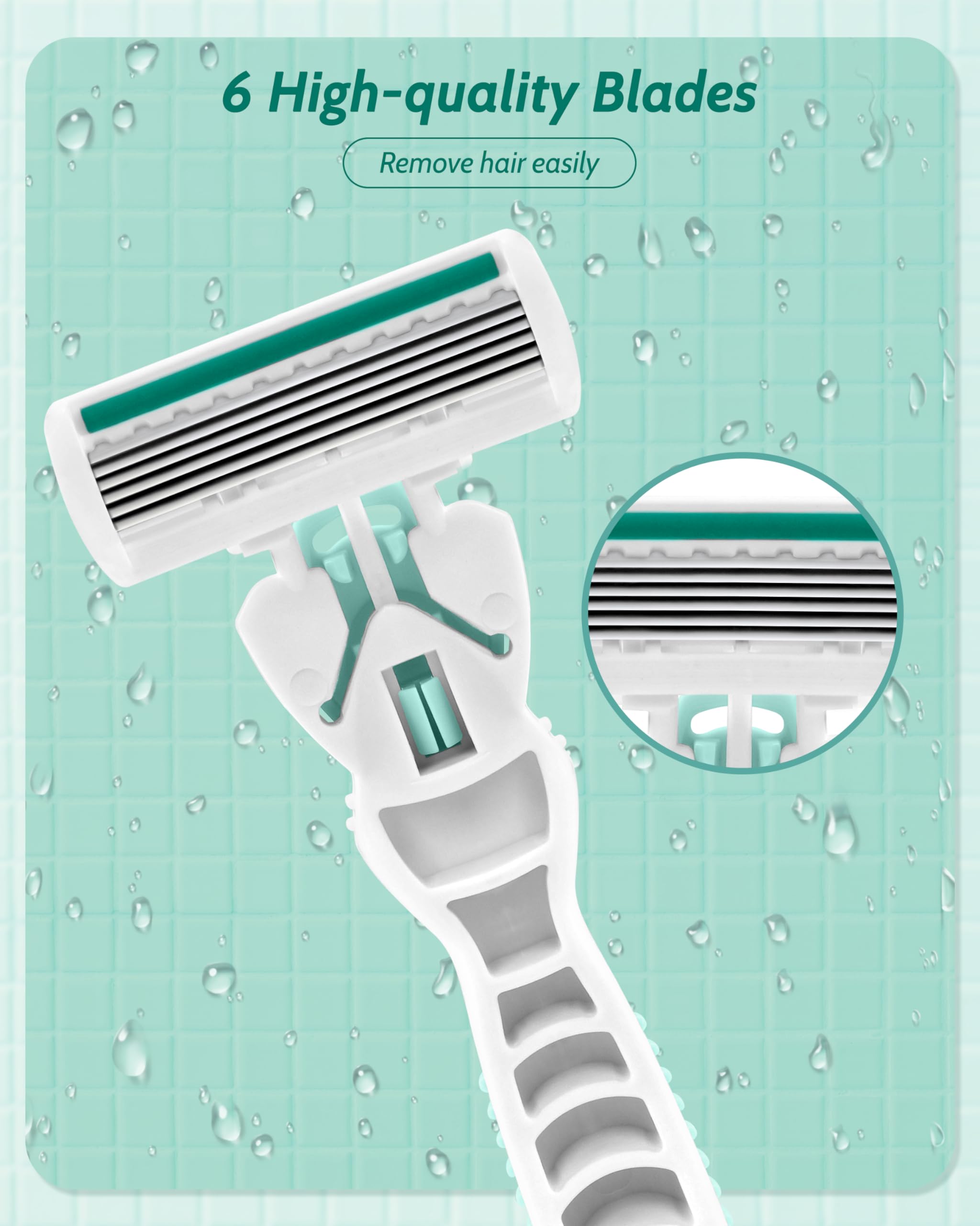 MoHern travel razor for women green 12-blade refills offer versatile coverage