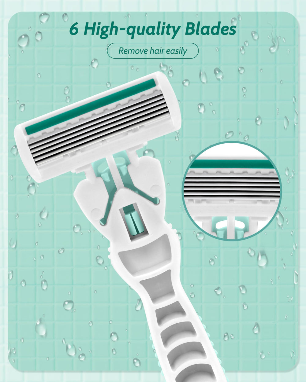 MoHern travel razor for women green 12-blade refills offer versatile coverage