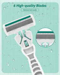 MoHern travel razor for women green 12-blade refills offer versatile coverage