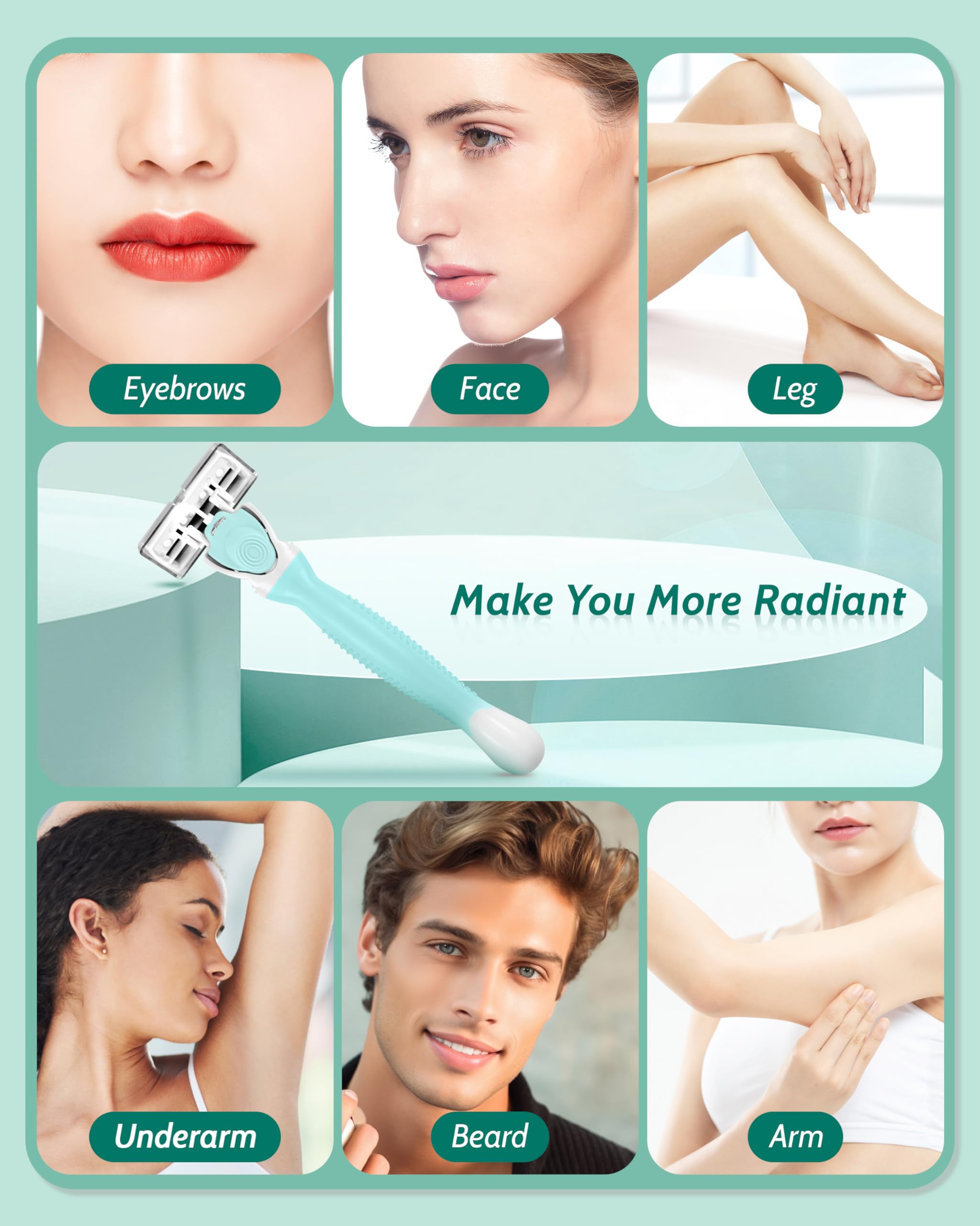 MoHern travel razor for women green gel strip supports smooth shaving